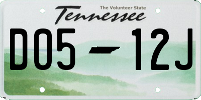 TN license plate D0512J