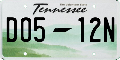 TN license plate D0512N