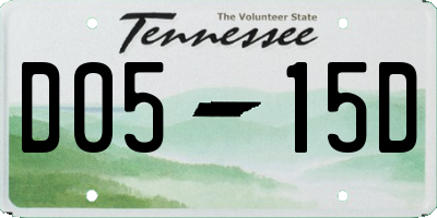 TN license plate D0515D