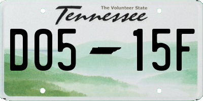 TN license plate D0515F