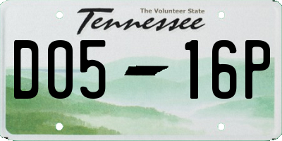 TN license plate D0516P