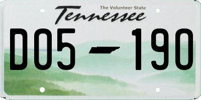 TN license plate D0519O