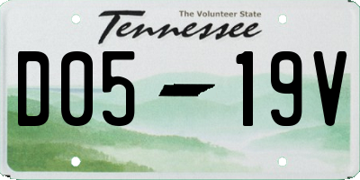 TN license plate D0519V
