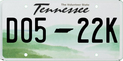 TN license plate D0522K