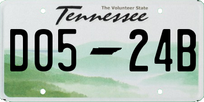 TN license plate D0524B