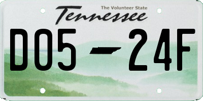 TN license plate D0524F