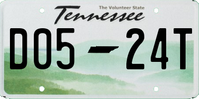 TN license plate D0524T