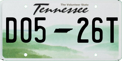 TN license plate D0526T