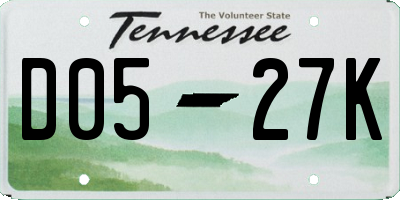 TN license plate D0527K