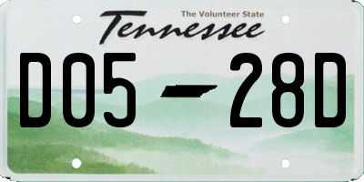 TN license plate D0528D