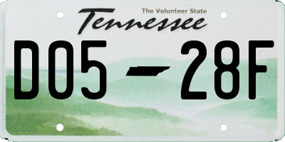 TN license plate D0528F