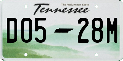 TN license plate D0528M