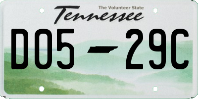 TN license plate D0529C