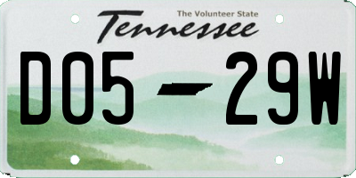 TN license plate D0529W