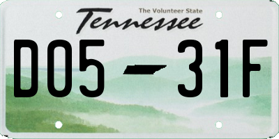TN license plate D0531F