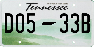 TN license plate D0533B
