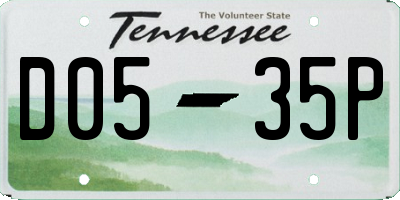 TN license plate D0535P