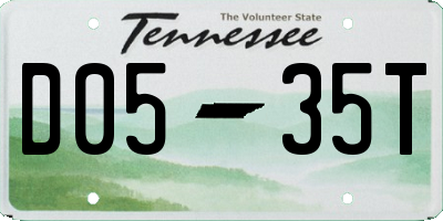 TN license plate D0535T