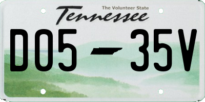 TN license plate D0535V