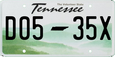 TN license plate D0535X