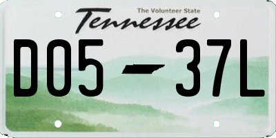 TN license plate D0537L