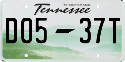 TN license plate D0537T