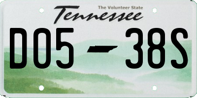 TN license plate D0538S