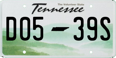 TN license plate D0539S