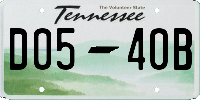 TN license plate D0540B