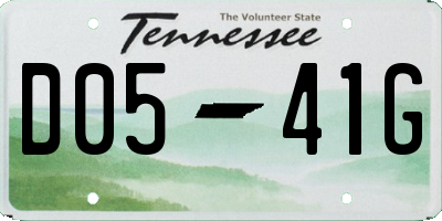 TN license plate D0541G