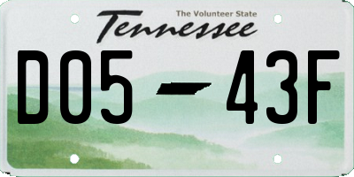 TN license plate D0543F