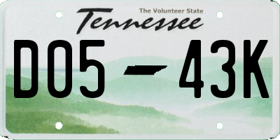 TN license plate D0543K