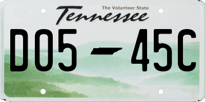 TN license plate D0545C