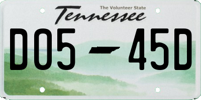 TN license plate D0545D