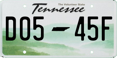 TN license plate D0545F