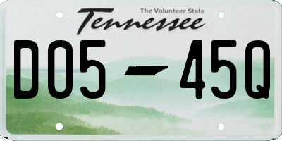 TN license plate D0545Q