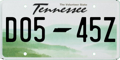 TN license plate D0545Z