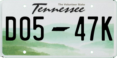 TN license plate D0547K