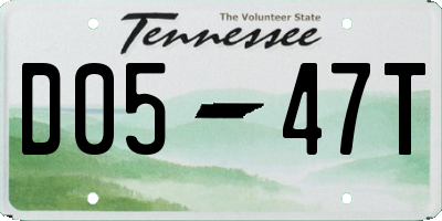 TN license plate D0547T