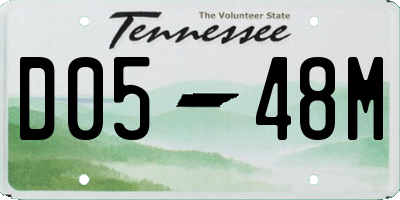 TN license plate D0548M