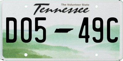 TN license plate D0549C