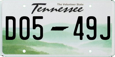 TN license plate D0549J