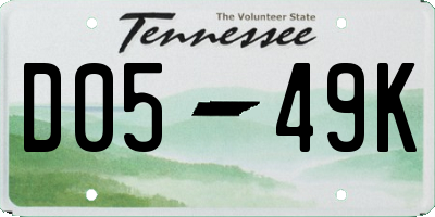 TN license plate D0549K