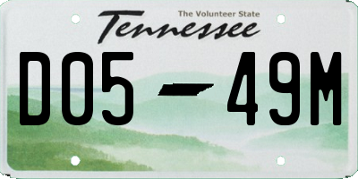 TN license plate D0549M