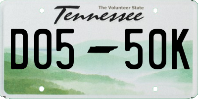 TN license plate D0550K