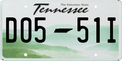 TN license plate D0551I