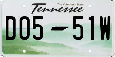 TN license plate D0551W