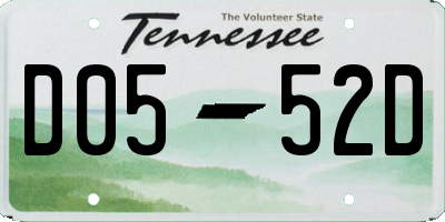 TN license plate D0552D