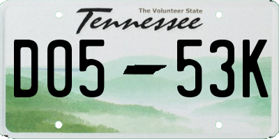 TN license plate D0553K