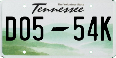 TN license plate D0554K